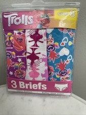 Trolls Girls Size 8 Cotton Briefs 1 Pkgs Total 3 Panties Underwear New