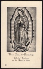 Tarjeta Santa Antigua de Virgen de Guadalupe Santino Imagen Pieuses Estampa