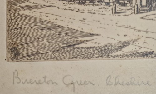 Vintage Early 20th Century R.A. Riseley Signed Etching Brereton Green Cheshire (photo 5)