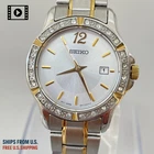 Vtg 1996 Seiko Stone Bezel [US Stock] 6N22-00G0 Date Women's Qz Watch JP *N.MINT