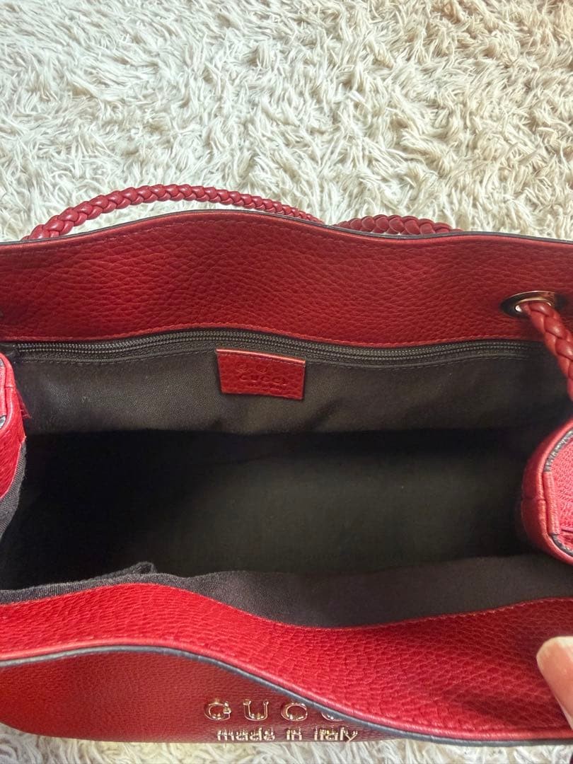 Gucci Leather Tote Bag Red Near Mint Authentic with Warranty thumbnail 3