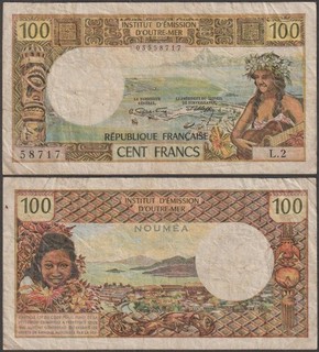 New Caledonia (Noumea) 100 Francs ND (1971; 1973) VF P 63