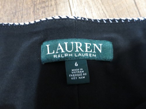 Lauren Ralph Lauren Black/White Houndstooth Sheath Ruched Dress Sz 6 NWT - Picture 3 of 15
