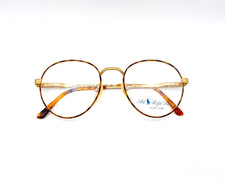 Vintage Polo Ralph Lauren Gold Tortoiseshell Eyeglasses  90s Round Metal Frames