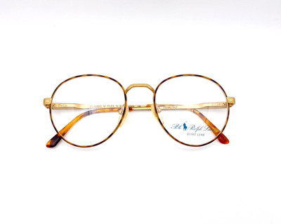 Vintage Polo Ralph Lauren Gold Tortoiseshell Eyeglasses | 90s Round Metal Frames