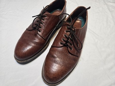 VTG HS Trask Bison Saddle Oxford Mens Sz 9.5N Brown Preppy Leather Derby Shoes