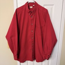 Vintage Levi s Red Denim Metal Button Down Red Tab Pockets Shirt Size XL Mens