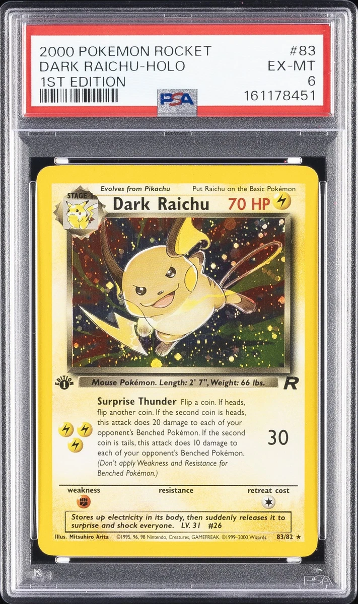 Darkness Raichu Pokémon TCG Individual Collectible Card Game Cards