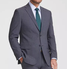  395 NEW DKNY Mens 44R Solid Charcoal Gray Blazer Sport Coat Suit Jacket Only