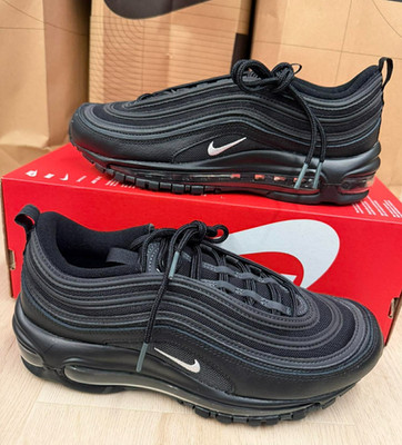SIZE 7 - NEW Nike Air Max 97 'Black Terry Cloth' 921826 015 White