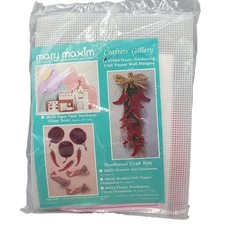 Mary Maxim Needlepoint Chili Peppers Wall Hanging Plastic Craft Kit #67460