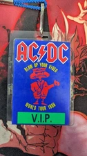 RARE 1988 AC/DC VIP Backstage Pass Laminate Blow Up Your Video World Tour