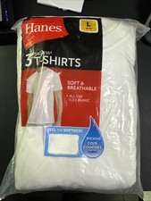 Hanes ComfortSoft 2135 Crewneck Tagless Men's T-shirt L 3 Pack- White