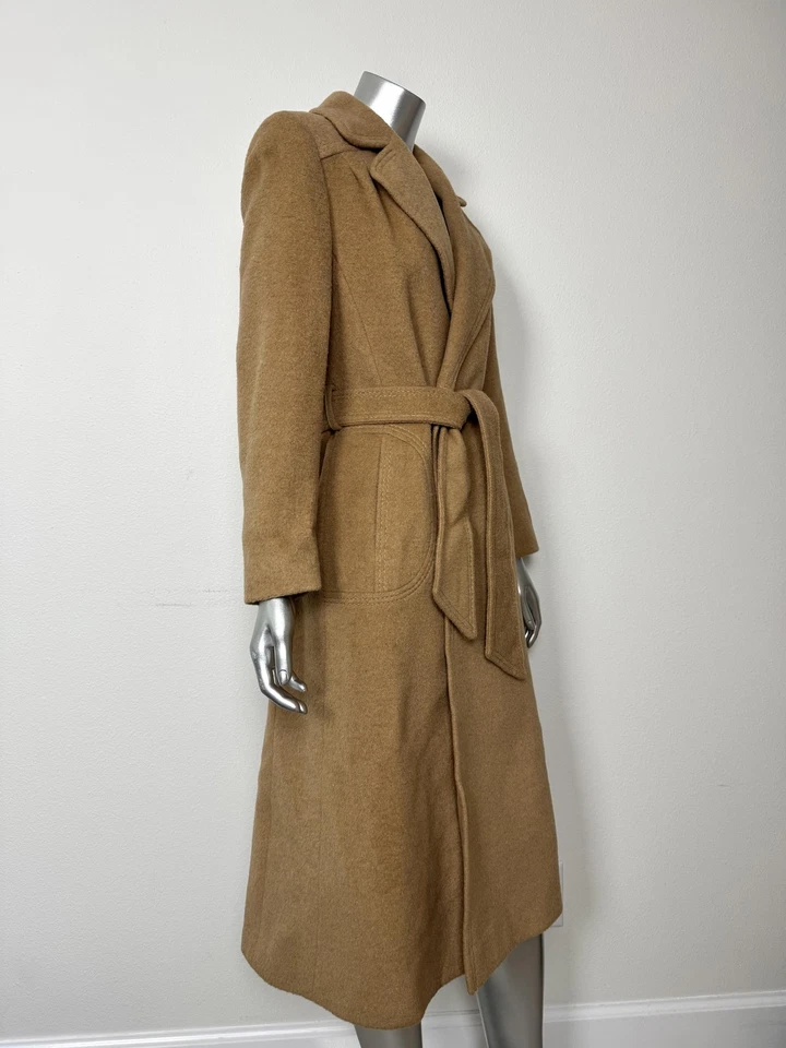 复古 Windsmoor 女式小号 100% 骆驼头发腰带英国制造 — 第 3/4 张图片