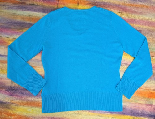 ⭐APT. 9 Damen 100% KASCHMIR Pullover Langarm Pulli Oberteil V-Ausschnitt Argyle L - Bild 5 von 9