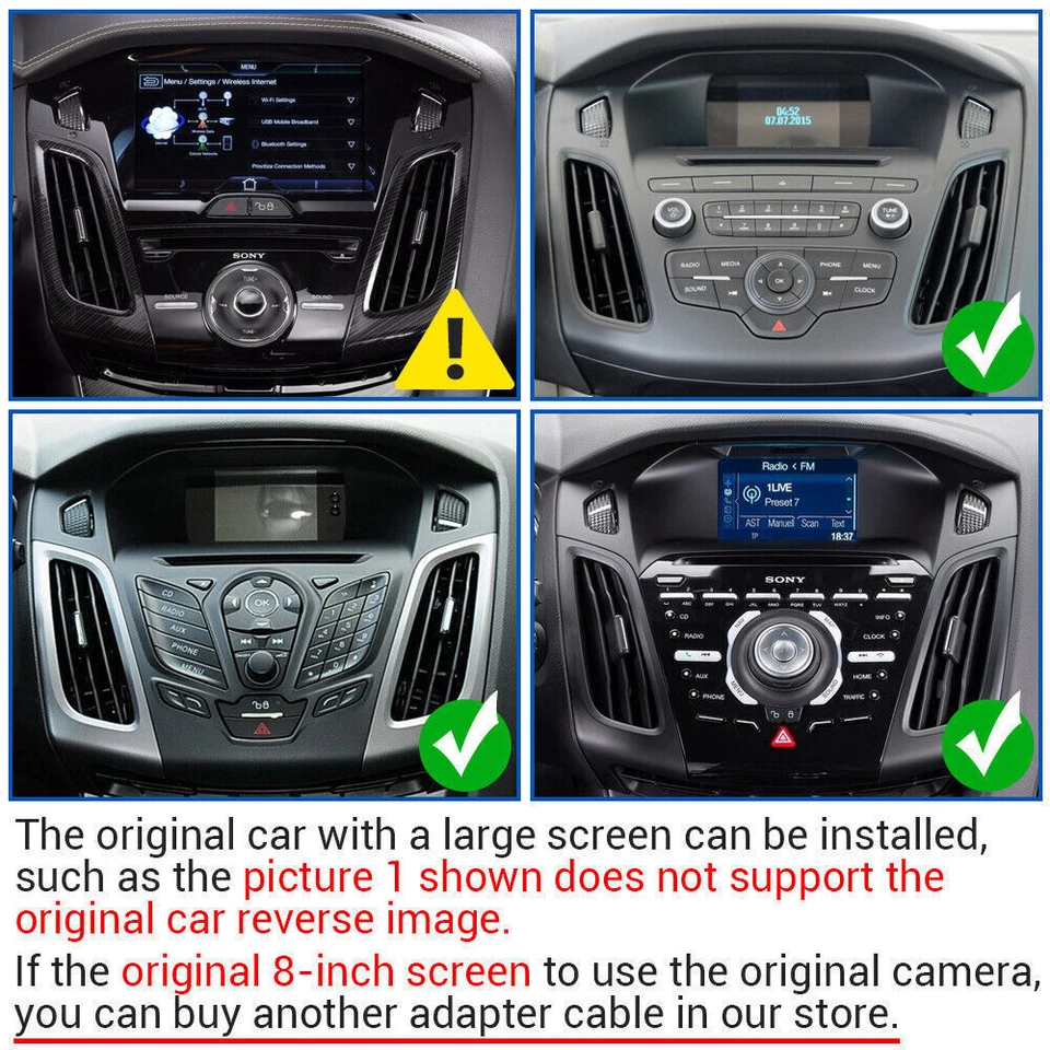 Radio estéreo para automóvil Apple Carplay Android 15 para Ford Focus 2012-2018 GPS navegación WIFI Foto 3 de 4