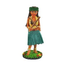 Hawaiian Hula Girl Pu'ili Sticks Dashboard Doll 4" Car Doll Maui Hawaii Souvenir
