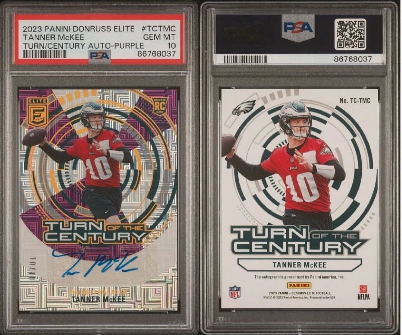 Tanner McKee Panini Donruss Elite Turn of the Century Autograph #TCTMC Purple