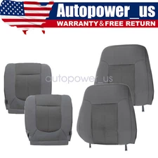 Driver & Passenger Bottom & Top Cloth Seat Cover Gray For 2011-2016 Ford F250 US