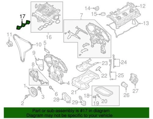 Junta colector de admisión genuina Infiniti 2007-2018 QX50 EX35 Base X 14032-JK21A Foto 2 de 2