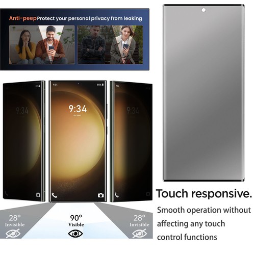 Protector de pantalla de privacidad de vidrio templado para Samsung Galaxy S23 Ultra S23 Plus FE - Imagen 10 de 17
