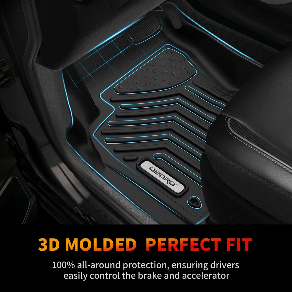 TPE Floor Mats Liners Set for 2008-2021 Nissan Frontier Crew Cab All-Weather - Imagem 4 de 4