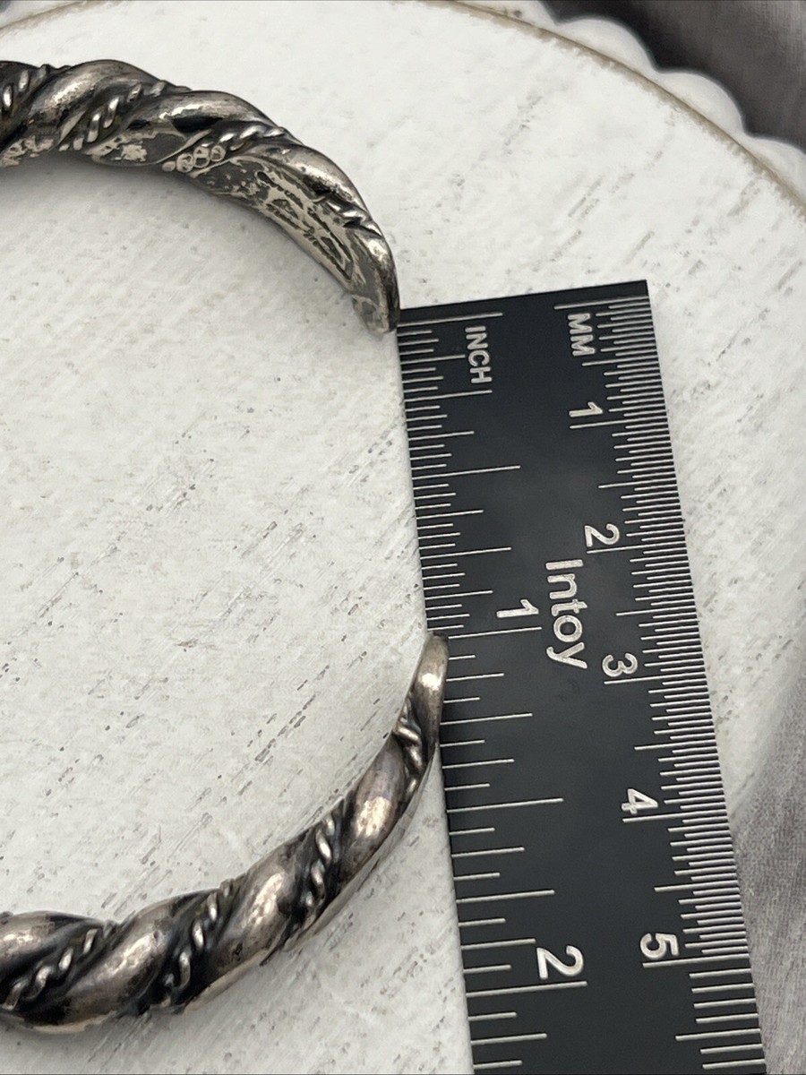Orville Tsinnie NAVAJO Hand Stamped TWISTED Sterling Silver