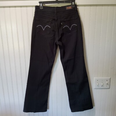 Levi's 512 Perfectly Slimming Black Bootcut Flap Pocket Mid-Rise Jeans