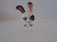 🐇Littlest Pet Shop~#No~Magic Motion~White Black Bunny~Eyes Move~Blue Eyes