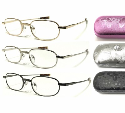 Lesebrille +0,50~+4,00 Qualität Metall Vintage Style + Hartschalenetui Vorteilspack HM8