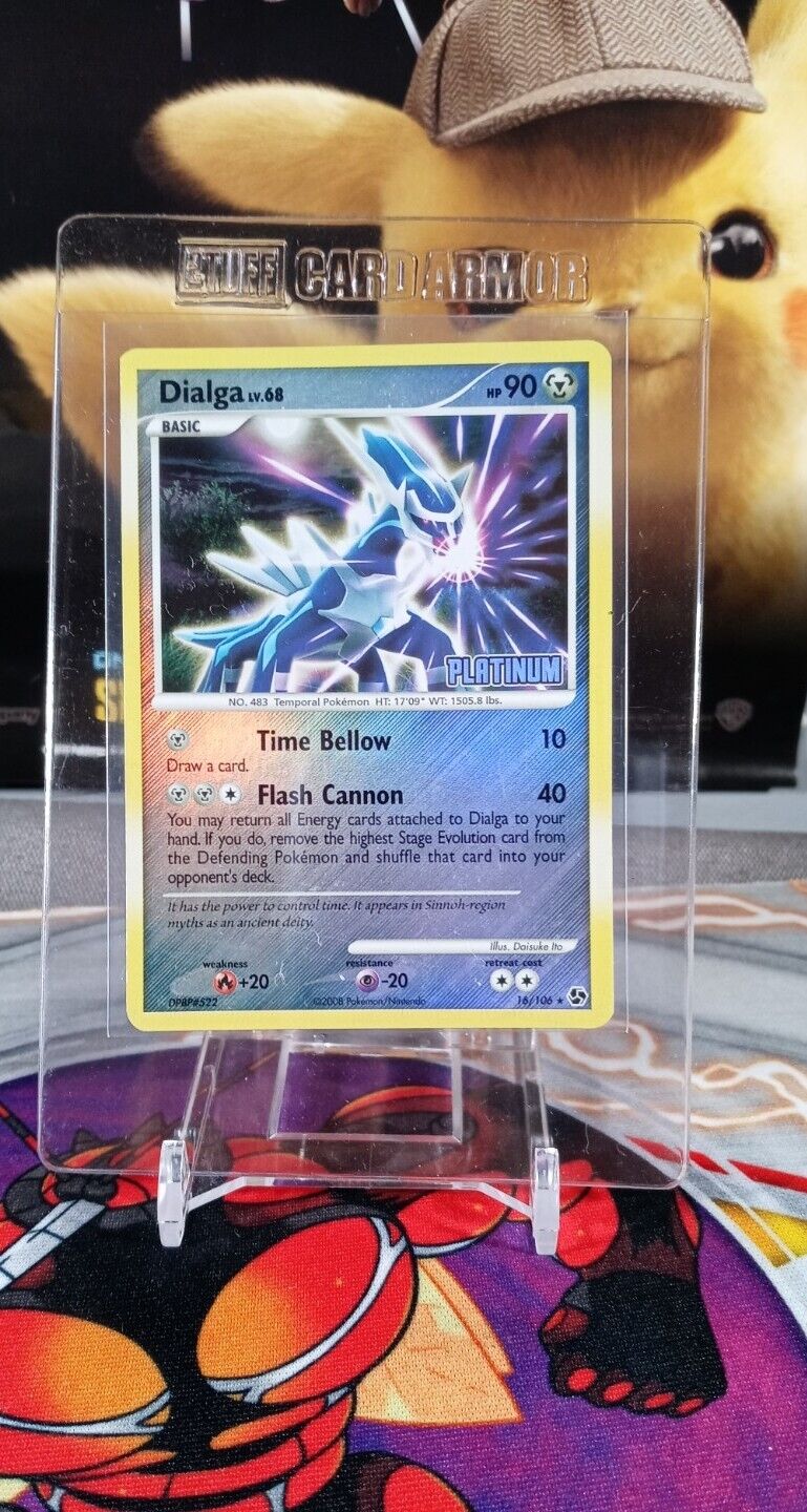 Pokemon Card Dialga LV.68 Diamond & Pearl 1/130 HEAVILY PLAYED Reverse Holo  Rare