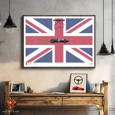 Silverstone Race Track F1 Poster Formula 1 Racing Jim Clark Lotus Print Fan Gift