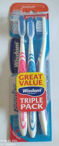 2x Wisdom Regular Plus Toothbrush pack of 3 multi level filament dental care. - Picture 5 of 6