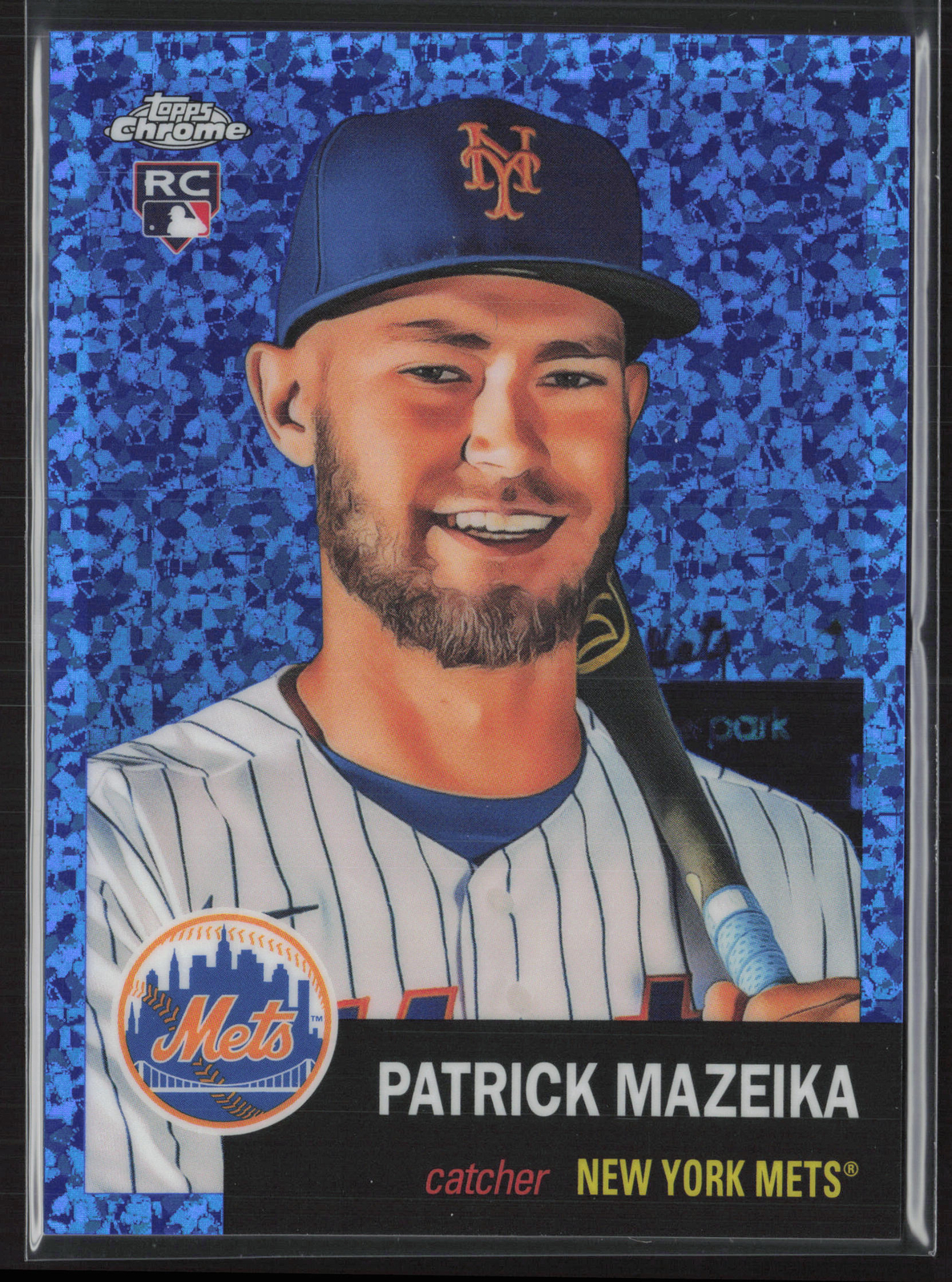 2022 Topps Chrome Platinum Anniversary Patrick Mazeika Blue Mini-Diamond /199