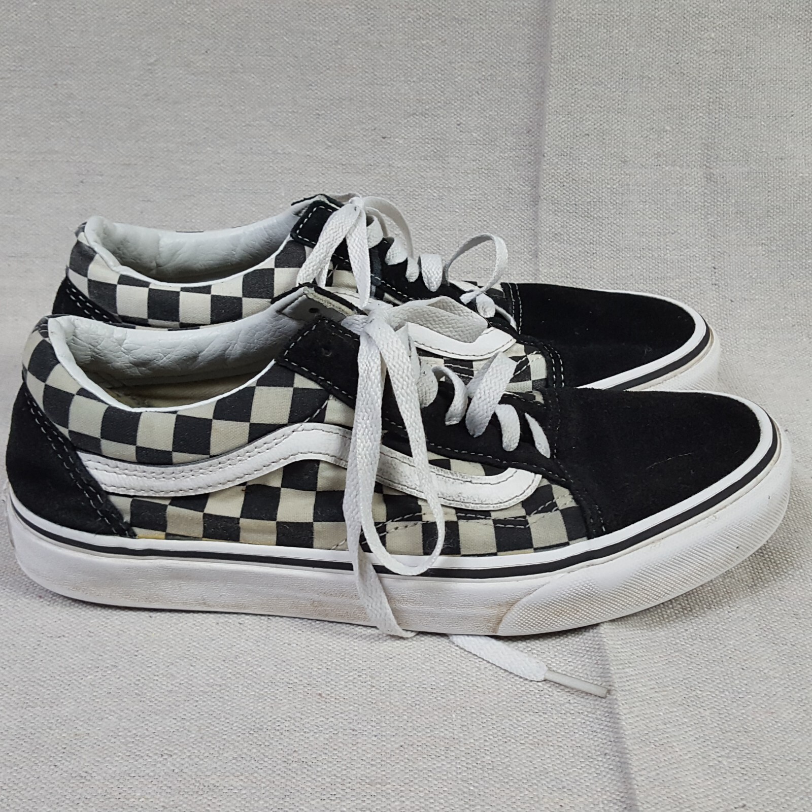 Vans Off The Wall Sneakers Men 7.5 Black White Checkered Suede Canvas 507452  | eBay