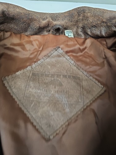 Vintage Distressed Leather Flight Aviator Jacket Bomber Roundtree & York Sz L - Picture 6 of 15