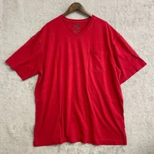 Duluth Trading Men's 2XL Red V-Neck Pocket T-Shirt Longtail Fit 100% Cotton