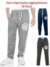 Joggers Mens Boys Jogging Bottoms Open Hem Lined Pockets Drawstring Size NEW 