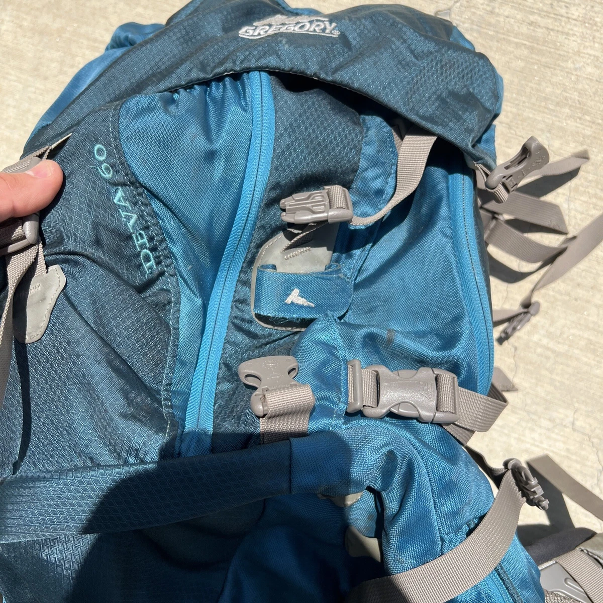 Gregory DEVA 60 Hiking Backpack Womens Small Pack TEAL Gray Used Shows Wear