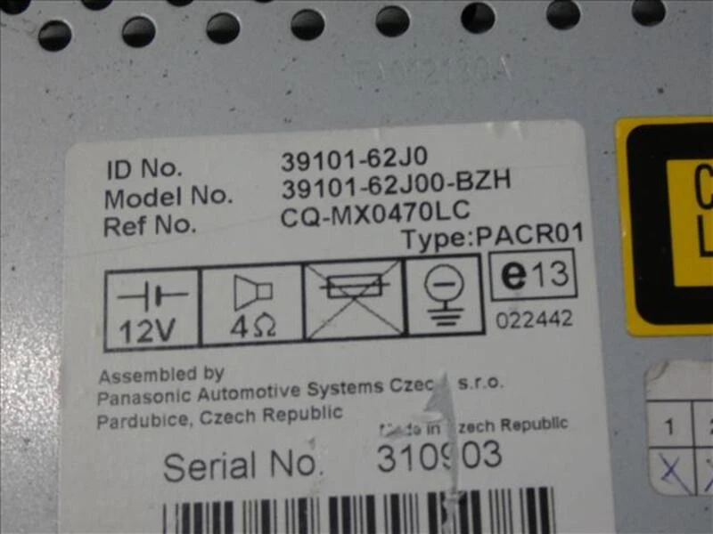 19101-62J0 radio para SUZUKI SWIFT 1.3 D 2007 14258 - Imagen 2 de 4