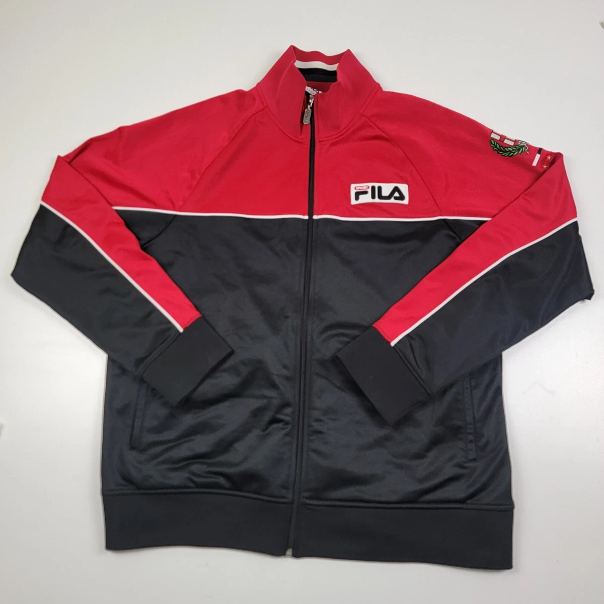 opmerking Graan Fahrenheit Vintage 90s Fila Sport Italia Men&#039;s Size L Track Jacket Black Red  Soccer Zip Up | eBay