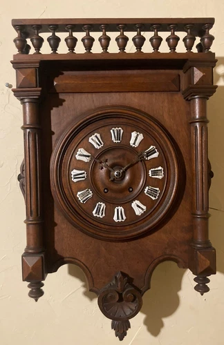 1885 French Grand imposing chime ,Hand carved wooden cartel  Clock A1 -24inch