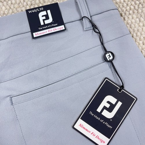 Foot Joy Pants Men 40x30 Tour Fit Light Grey Golf Performance Chino Wicking NEW - Picture 16 of 19
