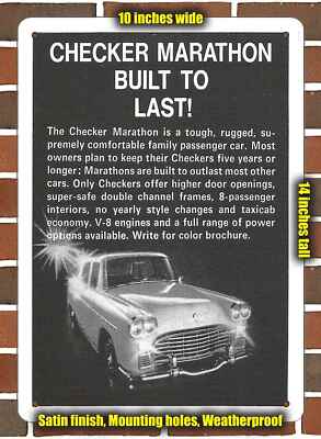 Metal Sign - 1968 Checker Marathon- 10x14 inches