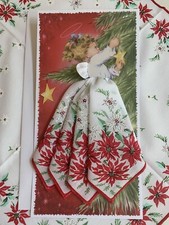 Darling New LuRay  Holiday Angel  Hankie Card  Mailable Handkerchief Keepsake 