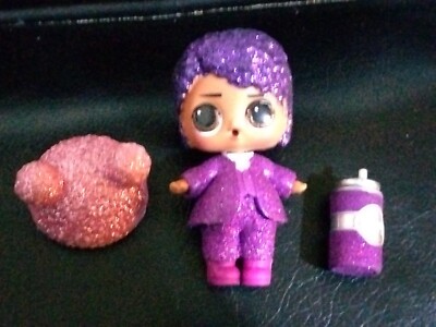 LOL Surprise Doll Boy Series Purple Reign w Glitter Cup Pink Hat 