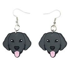 Orecchini Labrador Retriever fatti a mano anallergici argentati placcati ami da pesca