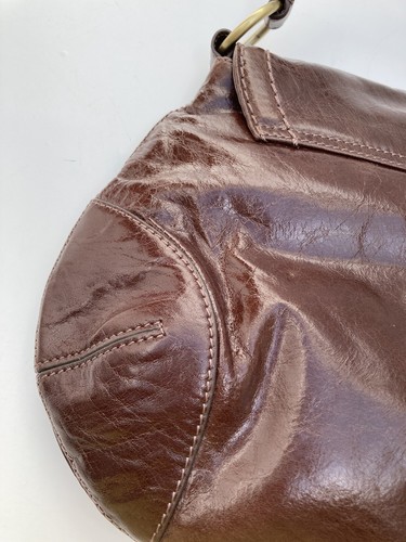 Tula Leather Brown Bag shoulder Hobo Turn Lock Floral Lining New w Tags rrp 100 - Picture 12 of 24