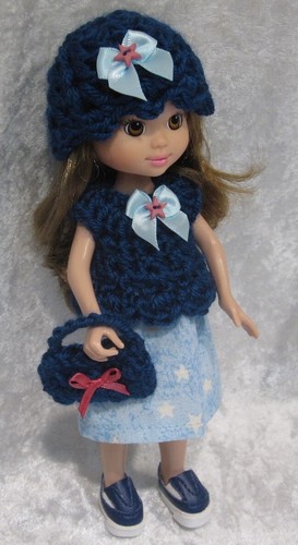 Made to fit 8½" MADELINE #25 Handmade Clothes, Hat, Top, Skirt and Purse Set - Bild 2 von 3