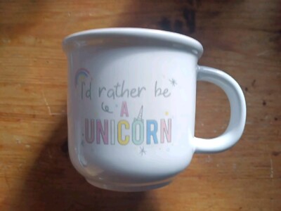 I RATHER BE A UNICORN   Neuheit Druck Rosa Weiß Kaffee Tee Becher